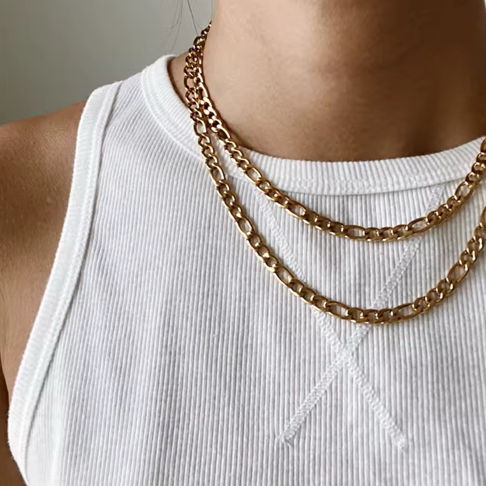 18K REAL SOLID GOLD VAPORIZED 3MM ROPE CHAIN NECKLACES